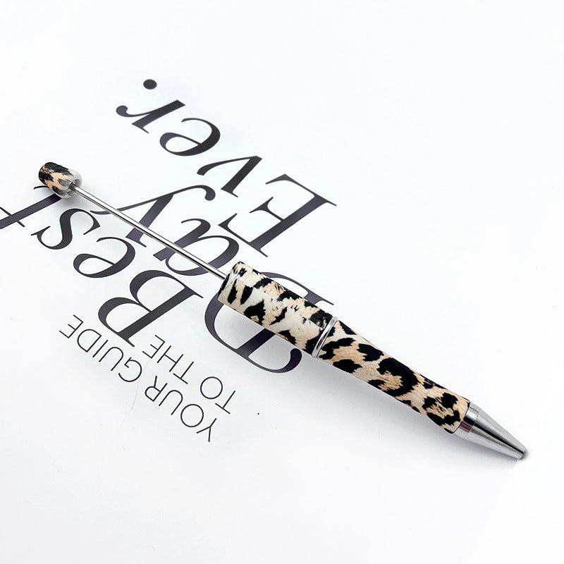 DIY printing pattern bead pen creative leopard print floral cow bead pen cross-border beadedpen spot wholesale