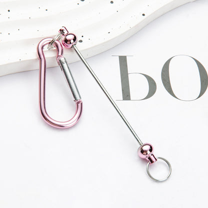 Creative DIY beaded mountaineering buckle D-type lock metal hook key small buckle backpack jewelry mountaineering buckle wholesale