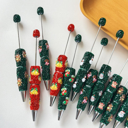 Christmas new full diamond bead pen DIY luminous full diamond pen heavy industry advanced rhinestone pen ballpoint pen manufacturer wholesale