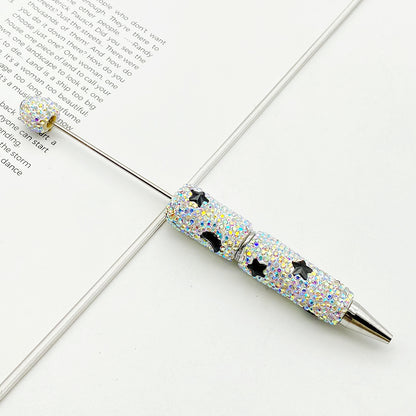 DIY cute star moon bead pen, colorful full diamond wear beads ballpoint pen cross-border explosion cute pen wholesale