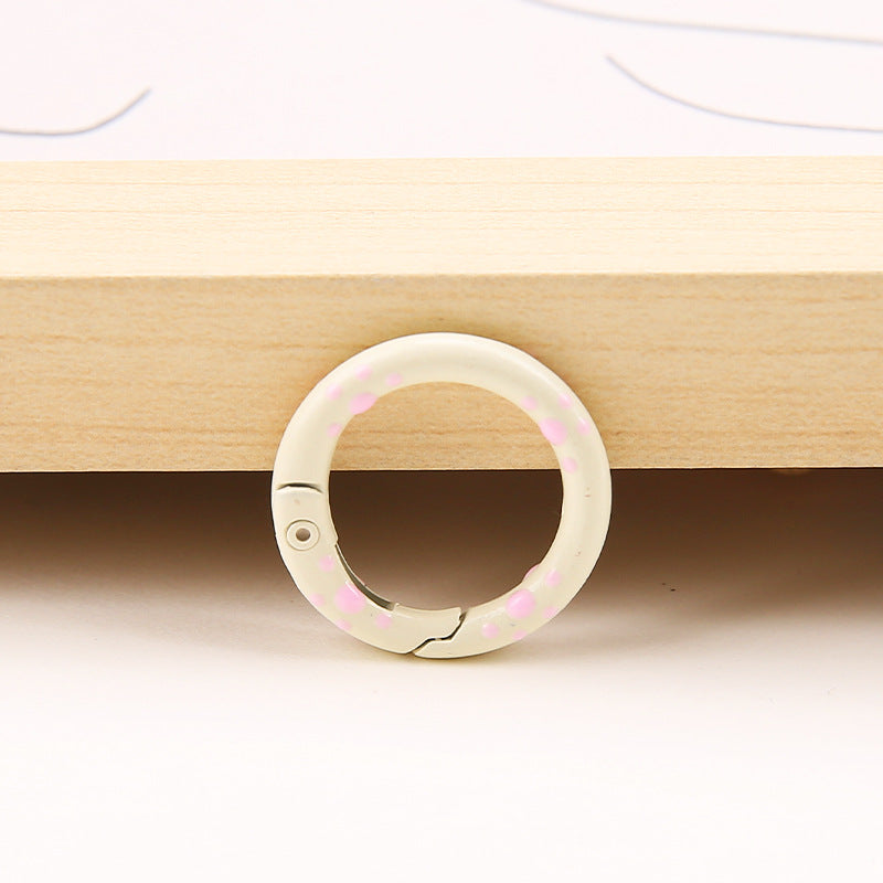 25mm Cat Paw Candy Color Metal Paint  Spring Chain Keychain Pendant DIY Jewelry Accessories Ring Buckle Backpack Buckle