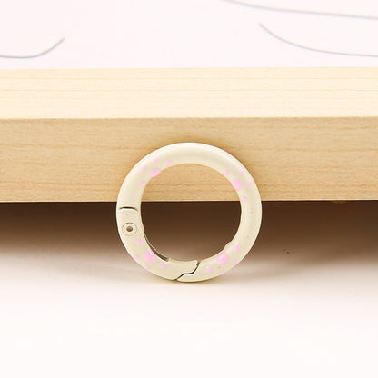 25mm Cat Paw Candy Color Metal Paint  Spring Chain Keychain Pendant DIY Jewelry Accessories Ring Buckle Backpack Buckle