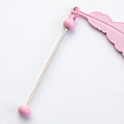 Spot metal feather bookmark creative DIY beaded bookmark pendant children's reward small gift mark book page folder