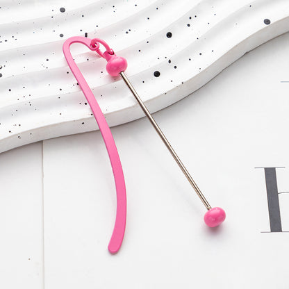 Spot metal bookmark wholesale creative DIY beaded bookmark pendant children's reward small gift mark book page folder
