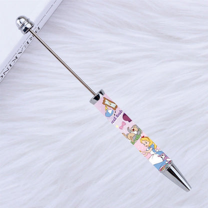 New Style DIY Plastic Beadable Pens with Cartoon Prints