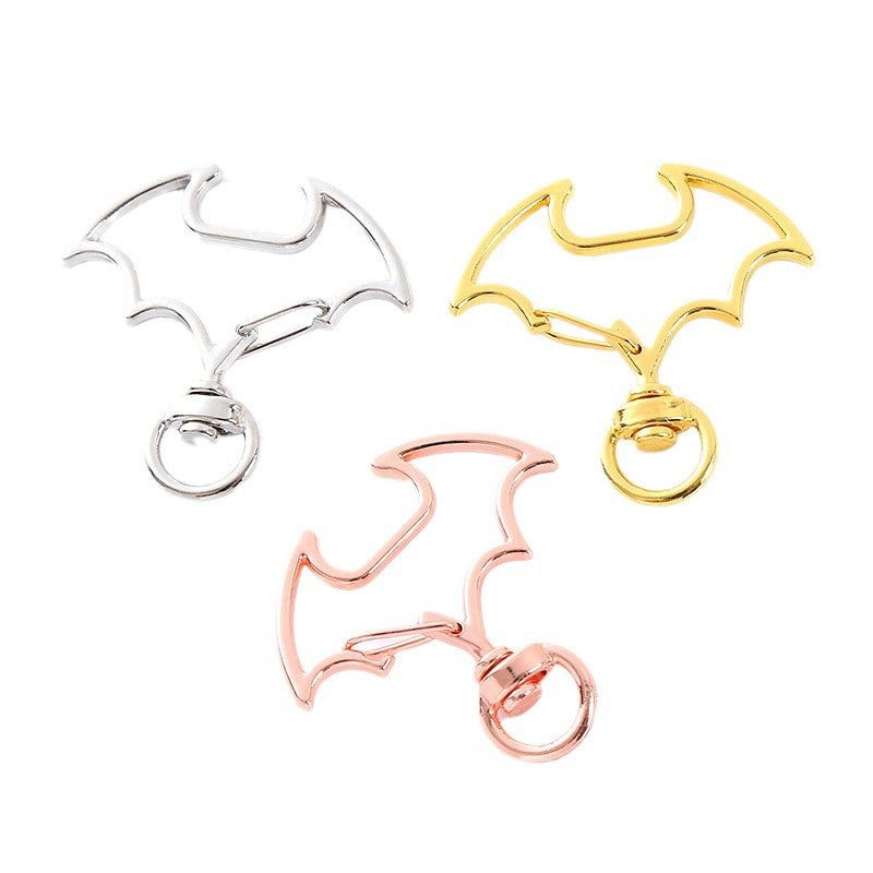 40*40mm Creative Zinc Alloy Rotating Keychain Dog Ring Key Ring DIY Hardware Jewelry Accessories Bat Ring Bag Accessories