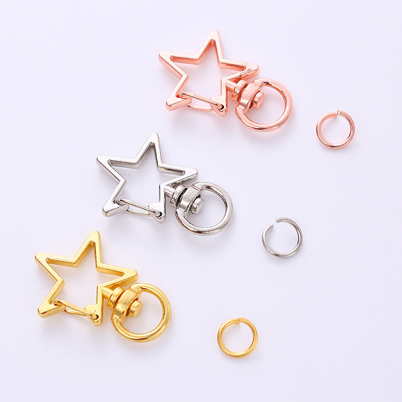 34 * 24Mm Star Shape Keychain, Special-shaped Pentagram Keychain, Metal Zinc Alloy Keychain.