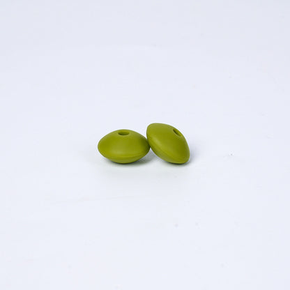 Spot Silicone Beads European and American Jewelry 12mm Small Beads DIY Necklace Beaded Oval Lentil Loose Beads Wholesale