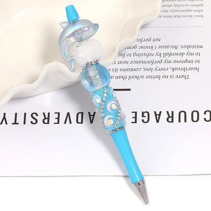 Creative new cartoon rotating bead pen heavy industry glitter high value new ins wind bead pen ballpoint pen