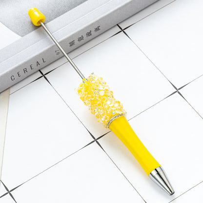 DIY multi-color broken diamond bead pen creative hand-affixed crystal plastic pen cute girl heart advertising gift pen