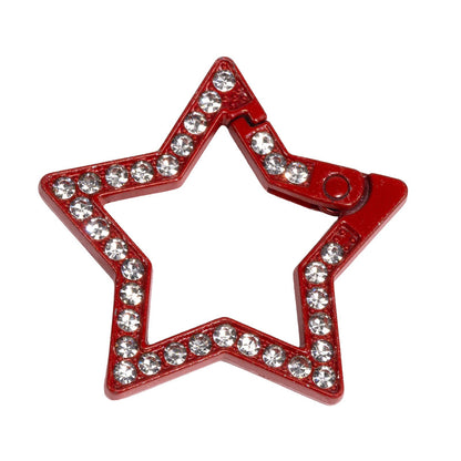 34mm Painted Diamond Spring Buckle Star Opening Ring Spring Ring Keychain DIY Small Accessories Alloy Connecting Ring