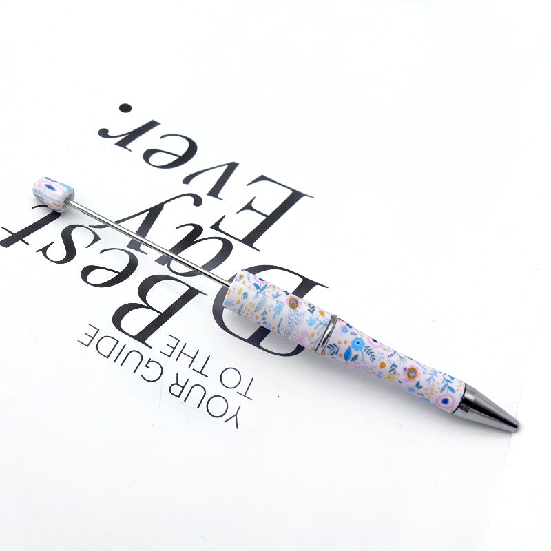 DIY printing pattern bead pen creative leopard print floral cow bead pen cross-border beadedpen spot wholesale
