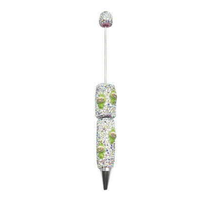 Cute labubu cloth full diamond bead pen DIY POP MART heavy industry cartoon pen creative ballpoint pen