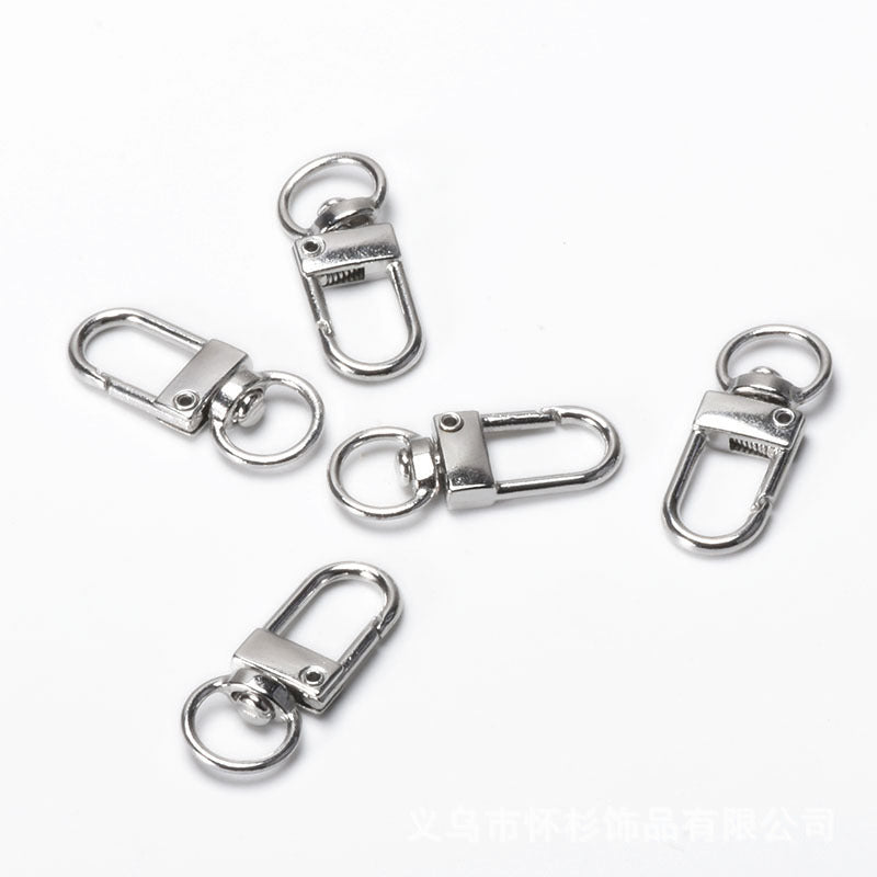 32*12Mm Silver Key Ring Paparazzi Door Buckle DIY Jewelry Alloy Mobile Phone Pendant Hardware Accessories Luggage Connecting Buckle Material