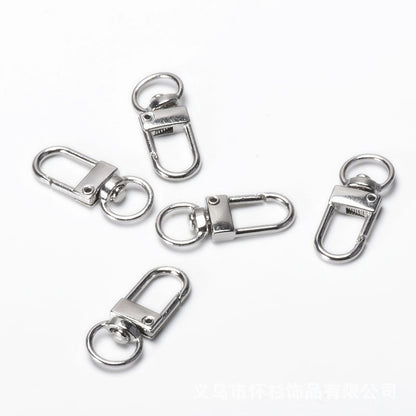 32*12Mm Silver Key Ring Paparazzi Door Buckle DIY Jewelry Alloy Mobile Phone Pendant Hardware Accessories Luggage Connecting Buckle Material