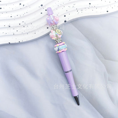 Dopamine magic wand ballpoint pen DIY finished product beading bead pen ins cartoon pink live stream blind box Moe pen