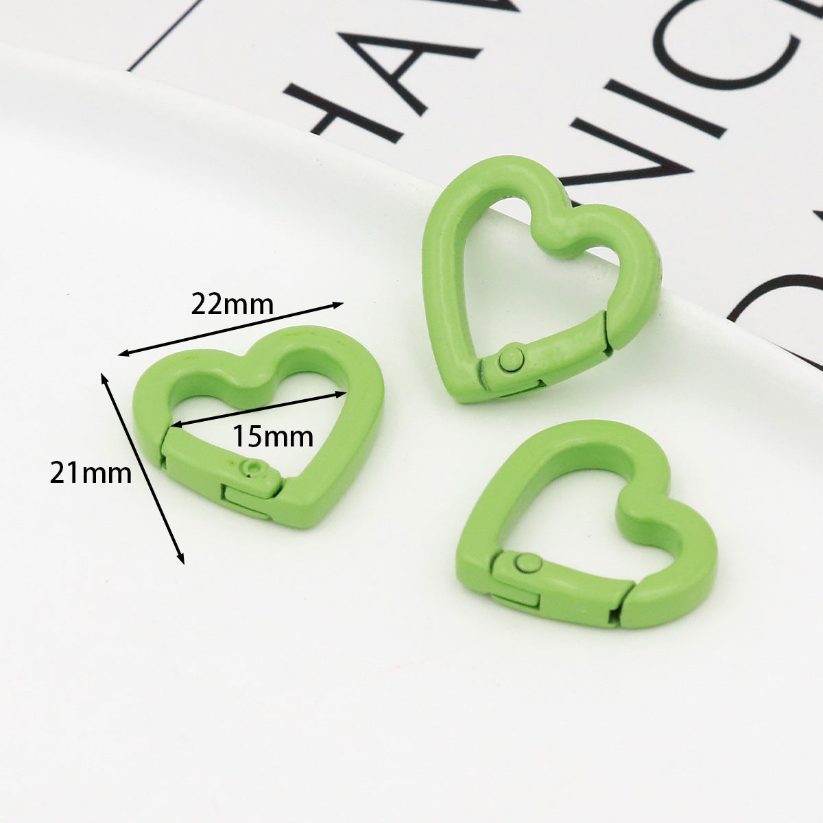 DIY Jewelry Accessories Love Paint Color Zinc Alloy Spring Buckle, Heart-shaped Open Spring Ring, Luggage Keychain