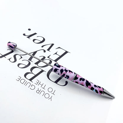 DIY printing pattern bead pen creative leopard print floral cow bead pen cross-border beadedpen spot wholesale