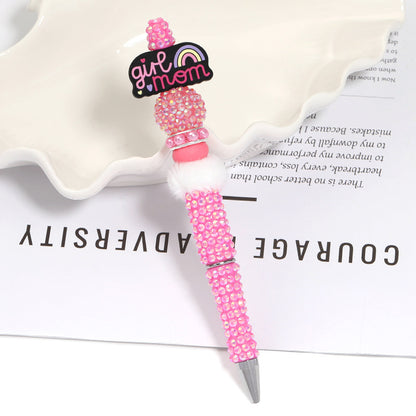 Creative new cartoon rotating bead pen heavy industry glitter high value new ins wind bead pen ballpoint pen