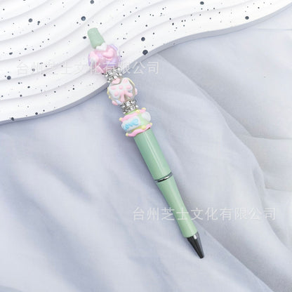 Dopamine magic wand ballpoint pen DIY finished product beading bead pen ins cartoon pink live stream blind box Moe pen