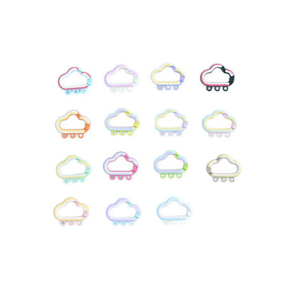 25*30Mm Candy Color Cloud Spring Buckle 3 Hanging Hole Accessories Color Paint Keychain DIY Accessories Open Spring Ring