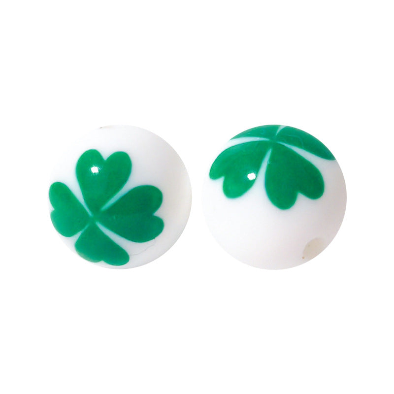 15mm Silicone Beads Water Transfer Beads DIY Jewelry Bead Pen Loose Beads Wholesale #201-250