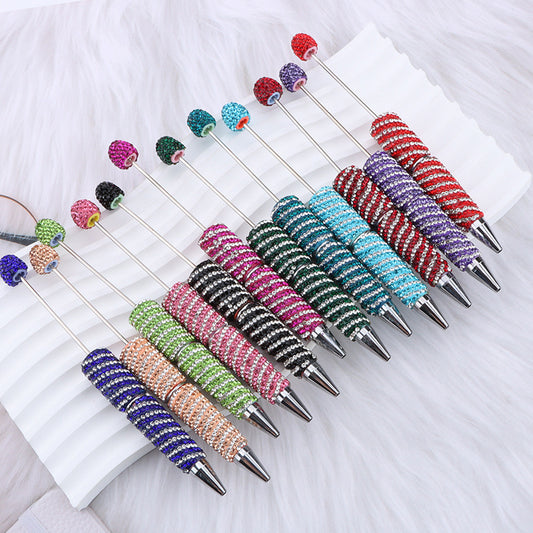 New DIY diamond-encrusted whirlwind bead pen, cross-border hot-selling cute pen, multi-color rotary diamond-encrusted gift pen wholesale