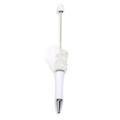 Soft cute pearl hairball DIY bead pen colorful bubble beads rotating ballpoint pen girl heart hand account gift pen