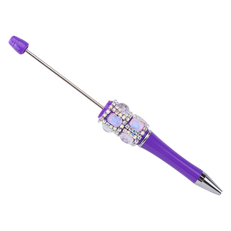 DIY diamond-encrusted sugar cube bead pen, purely handmade patch square grid bag diamond plastic ballpoint pen creative diamond-encrusted bead pen
