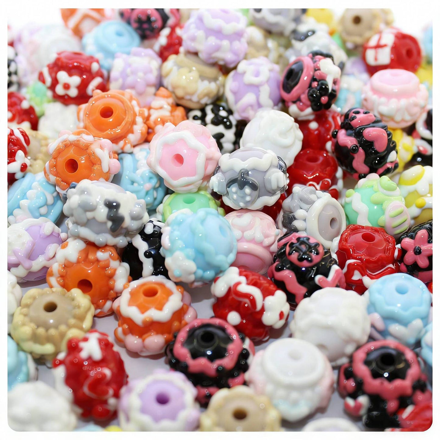 Various colors mixed hand-painted beads, beads, beads, jewelry, bracelets, mixed diy material accessories, wholesale beads