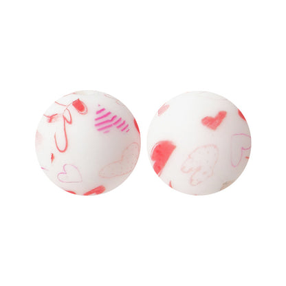 15mm Silicone Beads Water Transfer Beads DIY Jewelry Bead Pen Loose Beads Wholesale #201-250