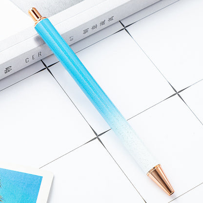 High-value metal press ballpoint pen, new creative glitter, metal stationery pen for students, spot press pen