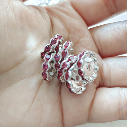 15mm Cross-border Hot-selling Silver Bead Spacer Round Rhinestone Ring Wheel Spacer Wavy Edge Diamond Spacer Accessories