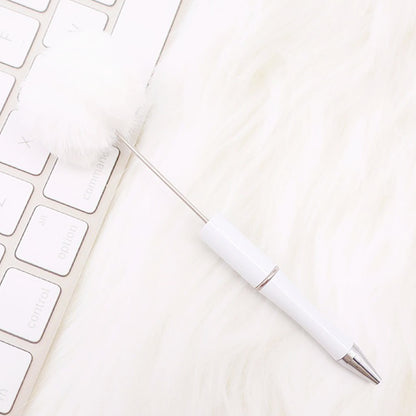 DIY hairball bead pen, cute furry gift pen, multi-color beadable ballpoint pen beadedpen spot