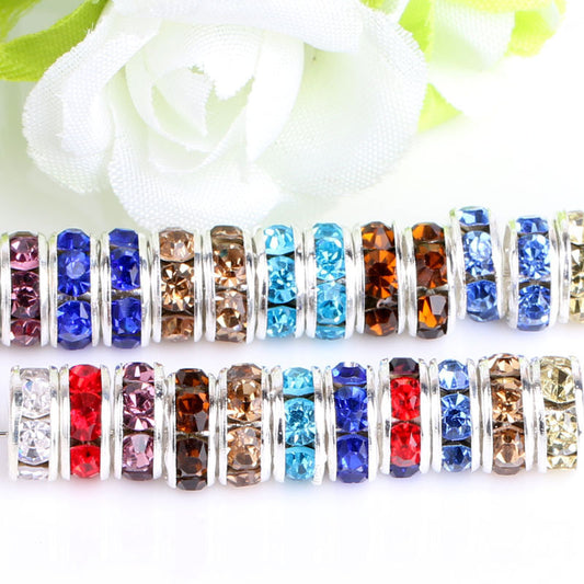 12Mm Hand-drilled Ring Spacer Beads, Colored Bracelet with Diamond Spacer Wheel Ring DIY Jewelry Accessories