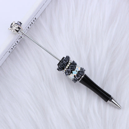 Creative DIY rose petal bead pen, exquisite handmade diamond beaded pen, girl heart blind box gift pen