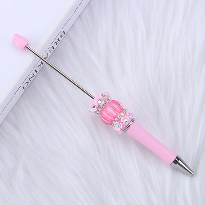 DIY rose mermaid bead pen, creative flower patch beaded ballpoint pen romantic mermaid plastic pen wholesale