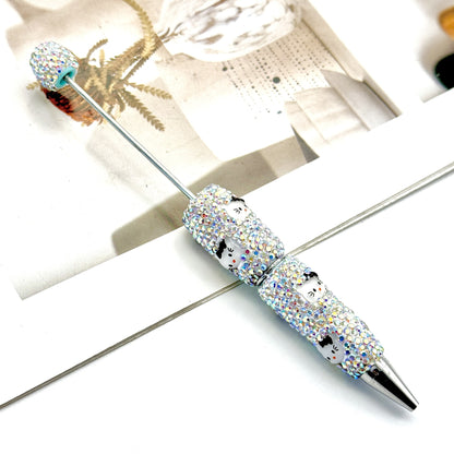 Beadable Clay Pens with Cute HK Kitten Head AB Rhinestones Covered the Entire Pen