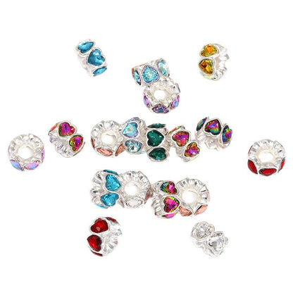Cross-border new rhinestone drill ring beads fashion wave loose beads perforated beads DIY mobile phone chain jewelry accessories wholesale