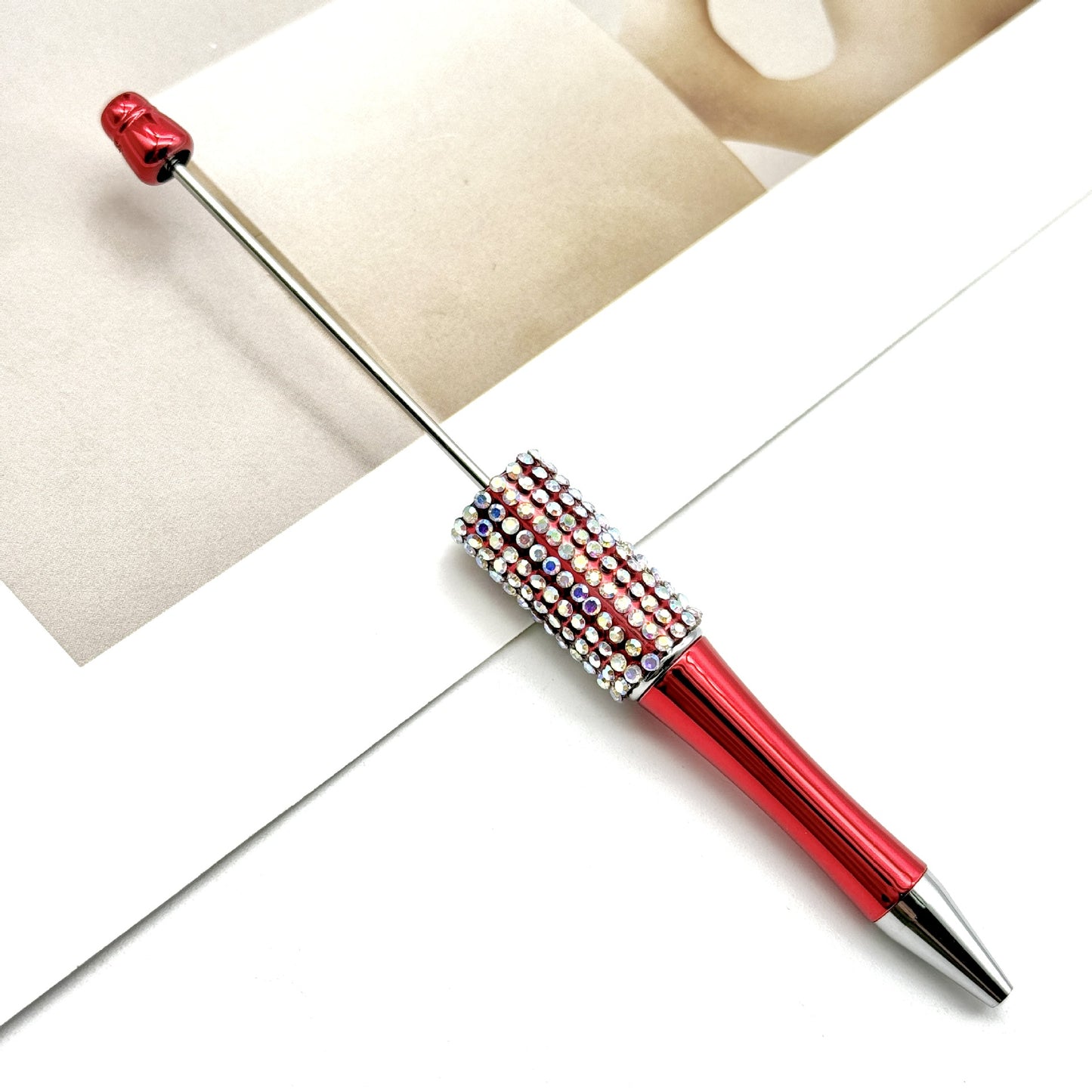 UV electroplated colored diamond bead pen DIY multi-color diamond beaded ballpoint pen handmade rhinestone gift pen manufacturer wholesale