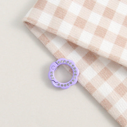 21mm Zinc Alloy Colored Petals with Diamonds, Spring Ring, Open Connection Ring DIY Jewelry, Keychain, Buckle Accessories