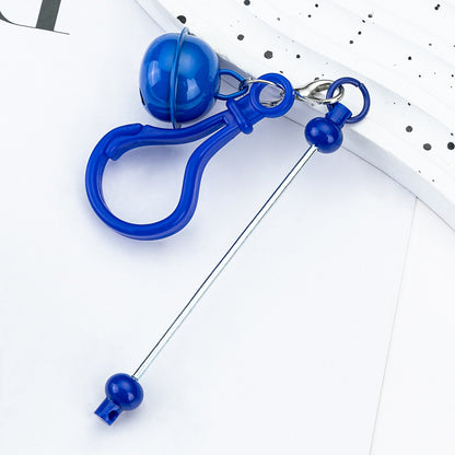 Spot DIY beaded bell keychain creative personalized bag pendant keychain candy color plastic keychain