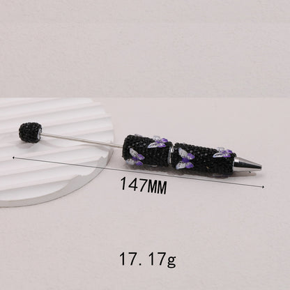 Cross-border creative butterfly soft pottery full of diamonds handmade bead pen DIY small gift gift pen creative ballpoint pen