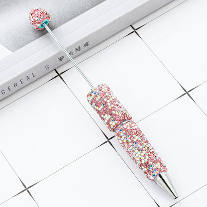 New DIY full diamond bead pen hand-attached drill AB colored diamond beaded ballpoint pen multi-color plastic bead pen wholesale