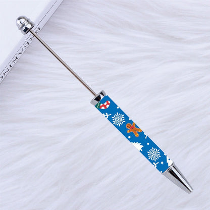 DIY Beadable Plastic Christmas Printed Pens, 149MM, Please Read the Description