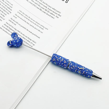 Creative Mickey Head Full Drill Bead Pen DIY Handmade Sticker Drill Ballpoint Pen Cartoon Mickey Gift Pen Manufacturer Spot