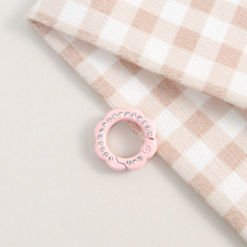 21mm Zinc Alloy Colored Petals with Diamonds, Spring Ring, Open Connection Ring DIY Jewelry, Keychain, Buckle Accessories