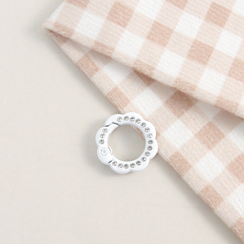 21mm Zinc Alloy Colored Petals with Diamonds, Spring Ring, Open Connection Ring DIY Jewelry, Keychain, Buckle Accessories