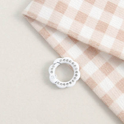 21mm Zinc Alloy Colored Petals with Diamonds, Spring Ring, Open Connection Ring DIY Jewelry, Keychain, Buckle Accessories