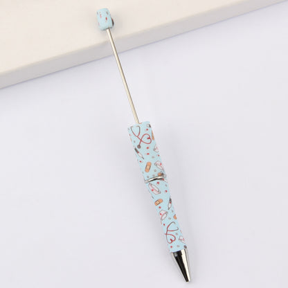 DIY bead pen printing pattern creative plastic beading puzzle leopard print floral cow tiger pattern bead pen wholesale